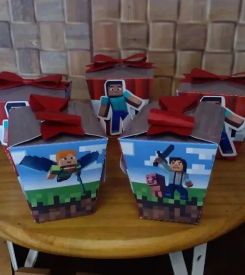Kit com 5 Caixa Sushi - Minecraft