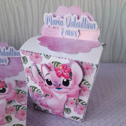 Kit com 5 Caixa Sushi 3d Stitch e Angel