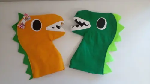 Kit com 5 Fantoche Dinossauro