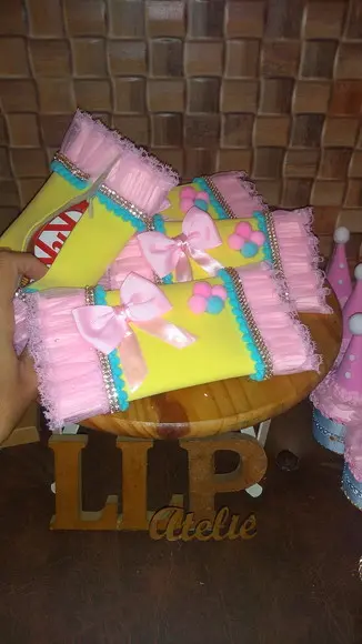 Kit com 5 Porta Kitkat Super Luxo - Circo Rosa