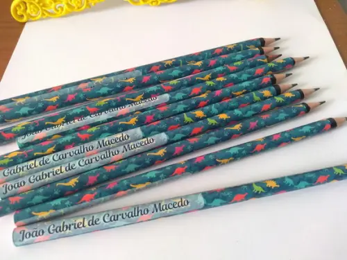 Kit com 50 Lápis Personalizado com Adesivo