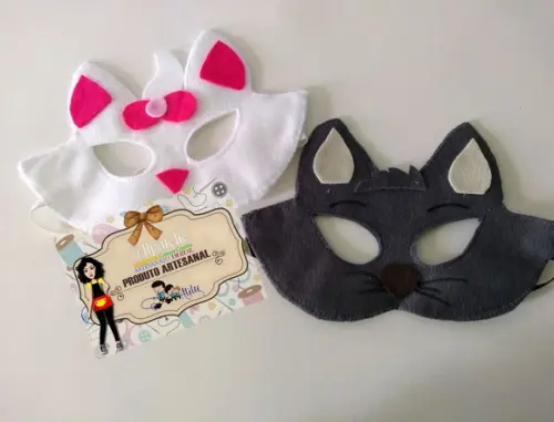 Kit com 50 Máscara em Feltro - Gatos