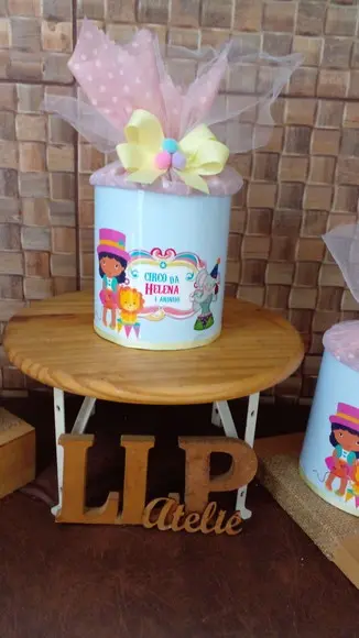 Kit Lata Decorada _ Circo - Faça Você Mesma!