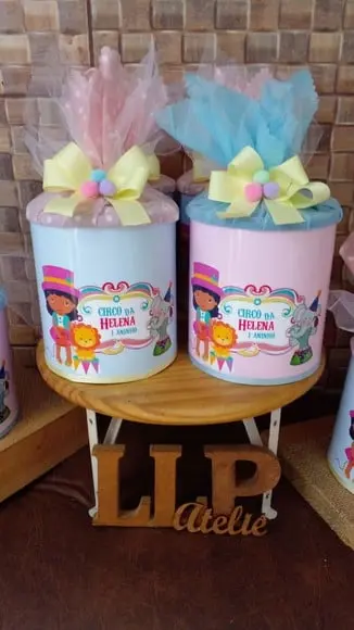 Kit Lata Decorada _ Circo - Faça Você Mesma!