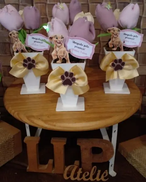 Kit Lembrança Princesa Nala Centro de Mesa + Kit Colorir
