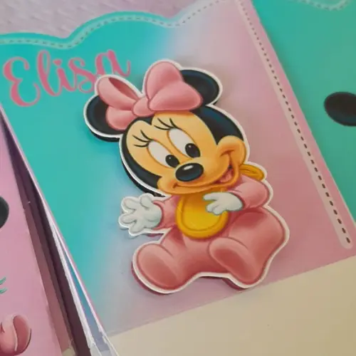 Kit10 Cachepô Centro Mesa Luxo Chá Revelação Mickey e Minnie