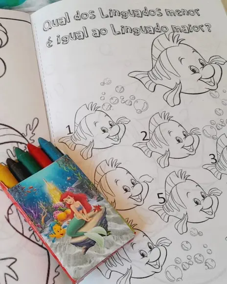 Revista de Colorir Ariel e Linguado