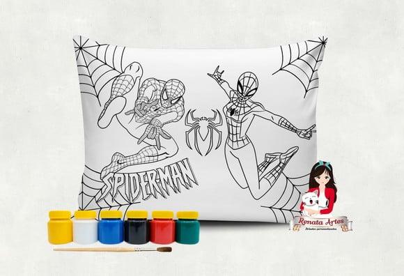 Almofada com Tinta para Colorir Homem Aranha