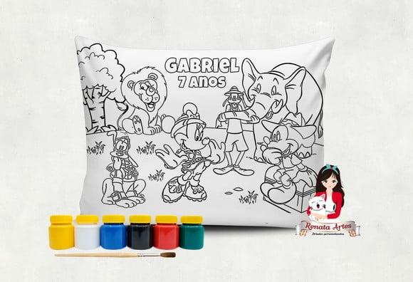 Almofada com Tinta para Colorir Mickey Safari