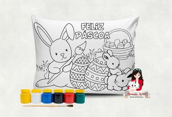 Almofada com Tinta para Colorir Pascoa 2