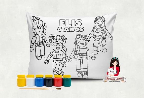 Almofada com Tinta para Colorir Roblox Menina