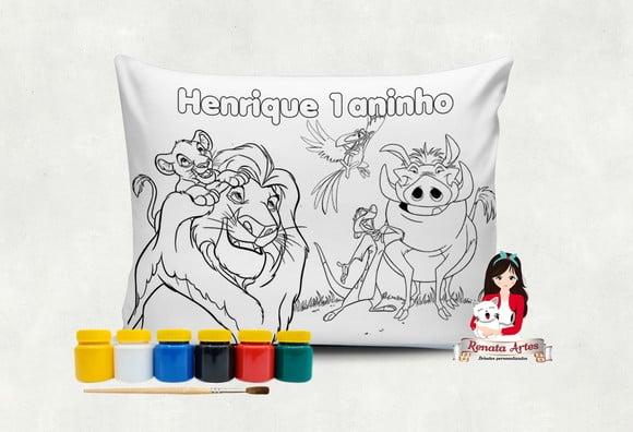 Almofada com Tinta para Colorir Rei Leão