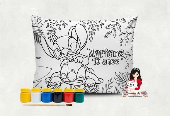 Almofada com Tinta para Colorir Stitch