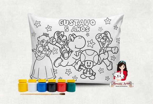 Almofada com Tinta para Colorir Super Mario
