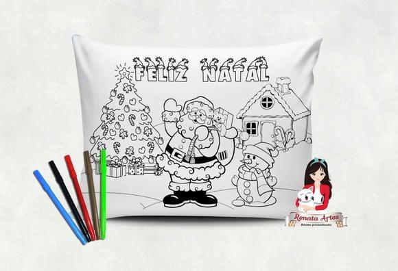 Almofada de Natal Personalizada para Colorir