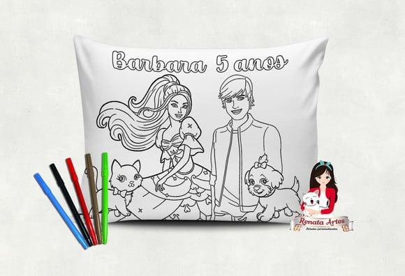 Almofada Pinte e Lave Barbie Nova
