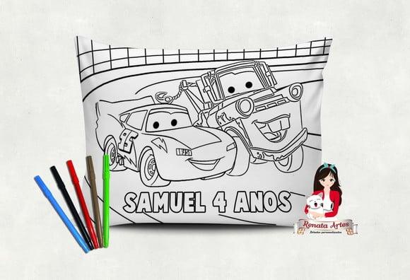 Almofada Pinte e Lave Carros Disney