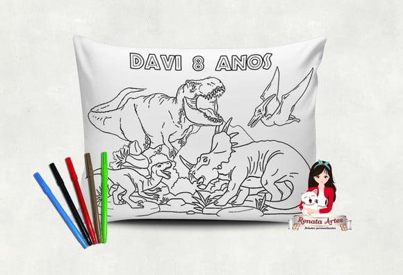 Almofada Pinte e Lave Dinossauros Jurassik