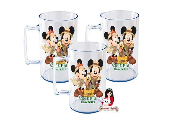 Caneca Acrílica Mickey Safari 500ml
