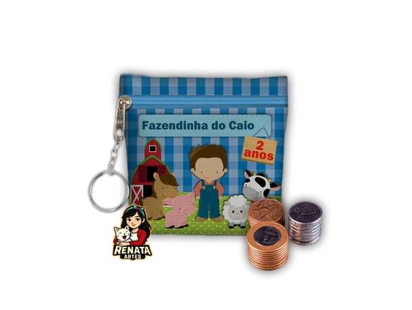 Chaveiro Porta Moedas Personalizado Fazendinha