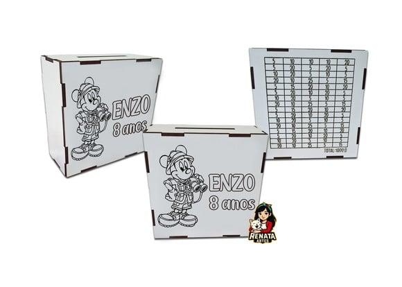 Cofrinho Personalizado Mickey Safari Lembrancinha