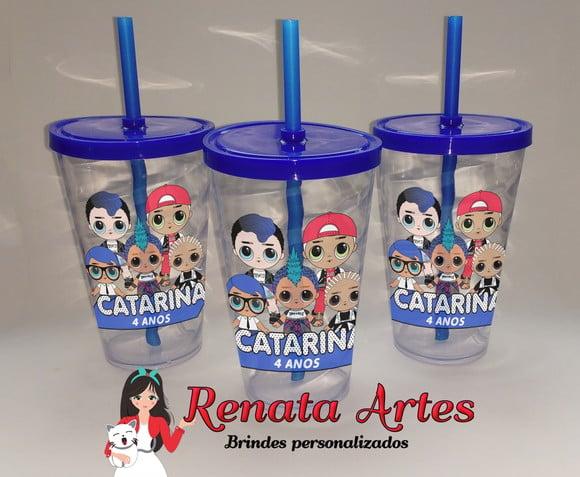 Copo com Canudo 500ml Lol Boy Surprise