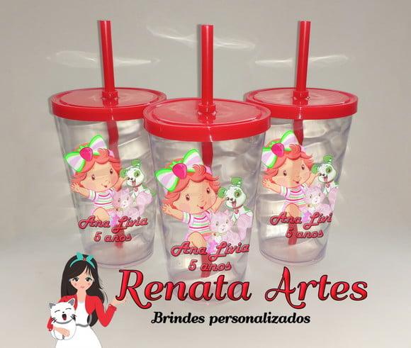 Copo com Canudo 500ml Moranguinho Baby