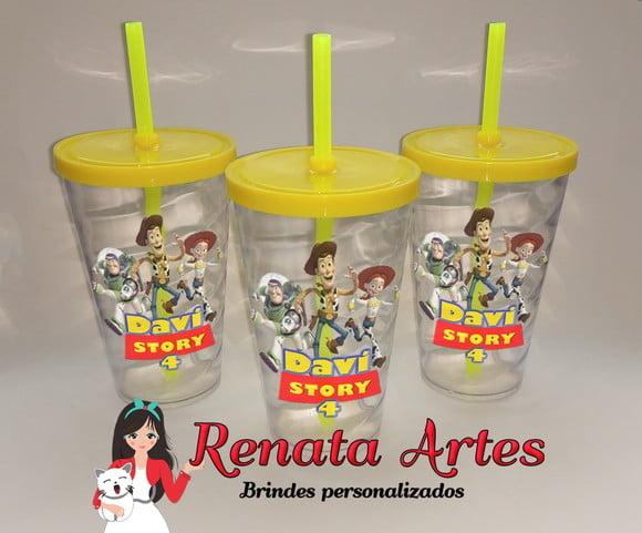 Copo com Canudo 500ml Toy Story
