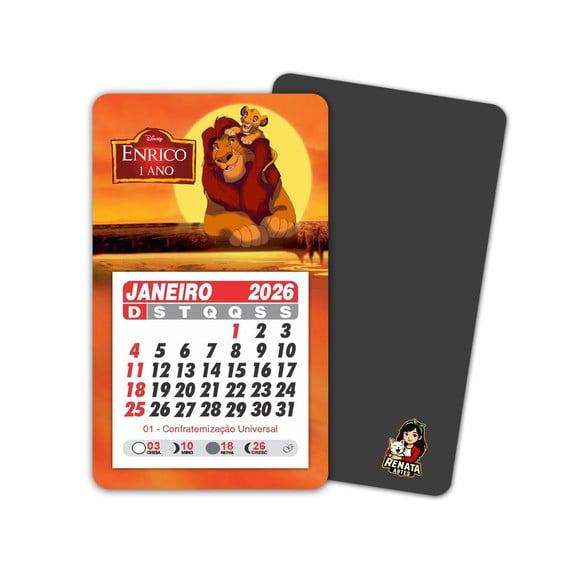 Imã de Geladeira com Calendário o Rei Leão