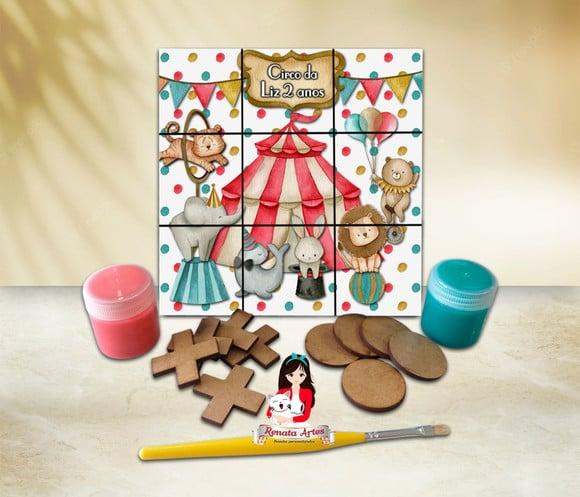 Jogo da Velha com Tinta Personalizado Circo Vintage
