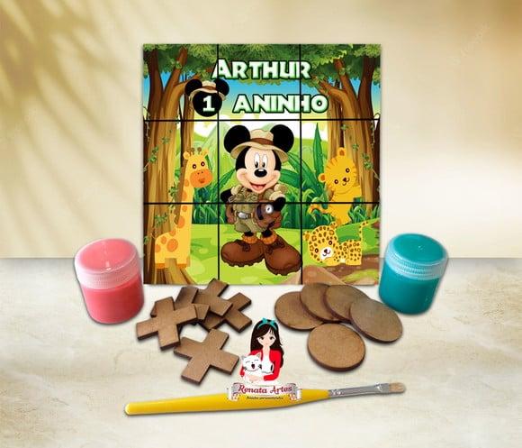 Jogo da Velha com Tinta Personalizado Mickey Safari