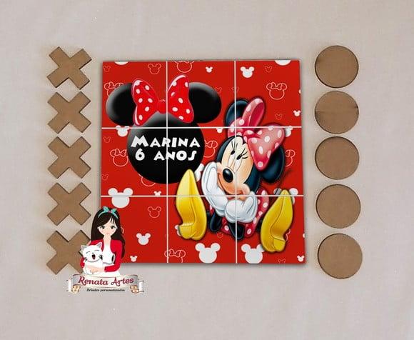Jogo da Velha Personalizado Minnie Vermelha