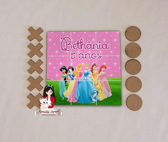 Jogo da Velha Personalizado Princesas Disney