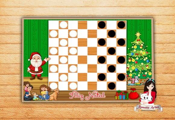 Jogo de Damas Personalizado Natal 2025