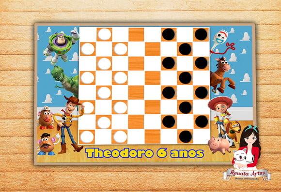 Jogo de Damas Personalizado Toy Story