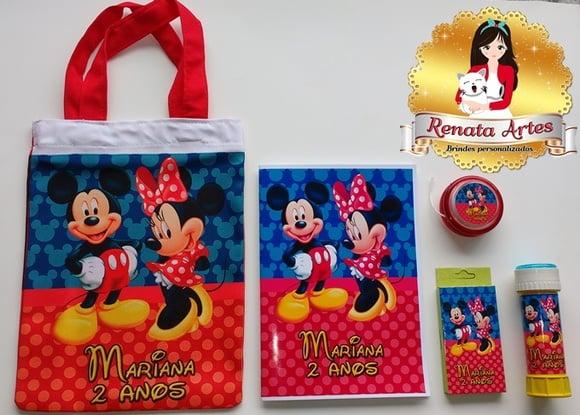 Kit Alegria na Ecobag Mickey e Minnie