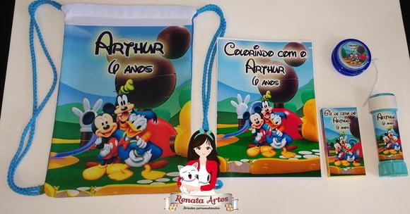 Kit Alegria na Mochila Mickey e Sua Turma