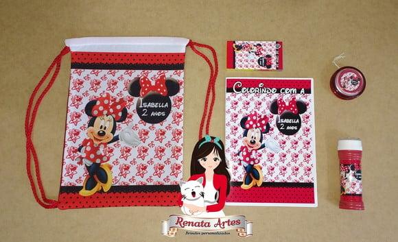 Kit Alegria na Mochila Minnie Vermelha