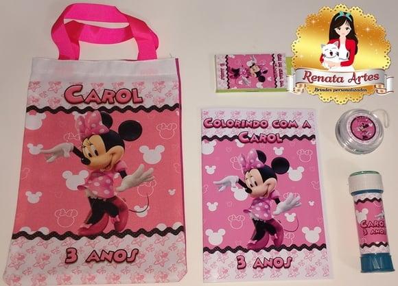 Kit Alegria na Ecobag Minnie Rosa