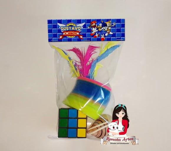 Kit Brinquedos Retrô Personalizado Tema Sonic