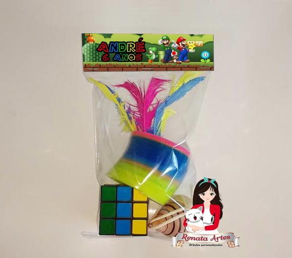 Kit Brinquedos Retrô Personalizado Tema Super Mario Bross
