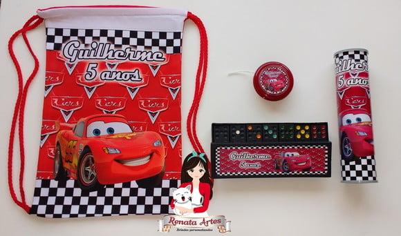 Kit Jogos na Mochila Tema Carros Disney