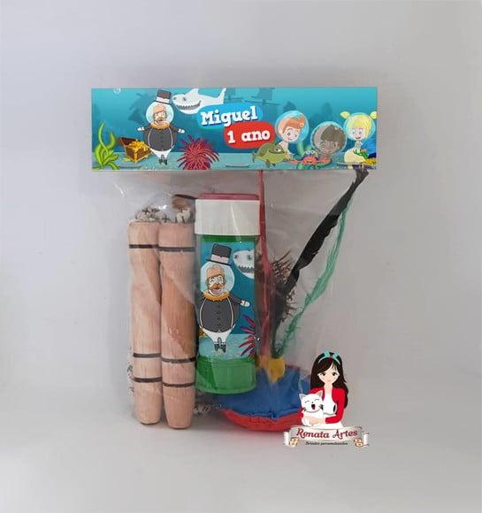Kit Lembrancinha com Bolha de Sabão Bita no Fundo do Mar