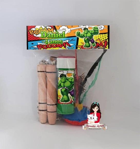 Kit Lembrancinha com Bolha de Sabão Hulk Desenho