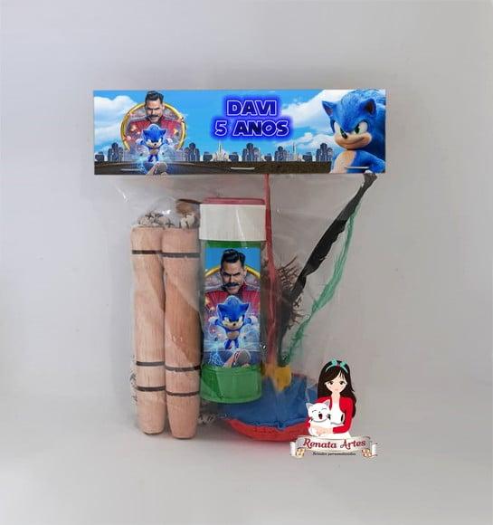 Kit Lembrancinha com Bolha de Sabão Sonic Filme 2020