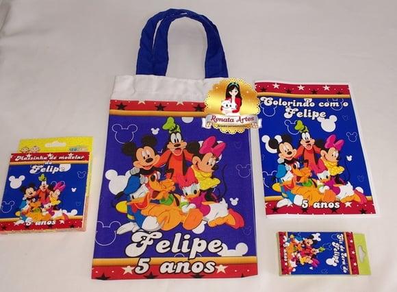 Kit Passatempo na Sacola Mickey e Turma