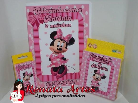 Kit Passatempo Personalizado Minnie Rosa