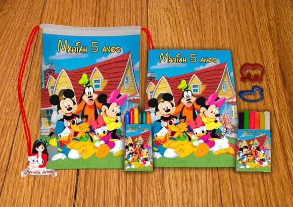 Kit Passatempo Personalizado na Mochila Turma do Mickey