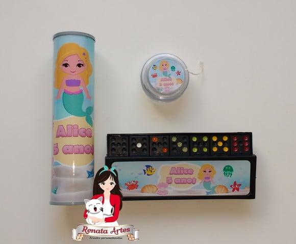 Lembrancinha Personalizada Sereia - Kit Jogos