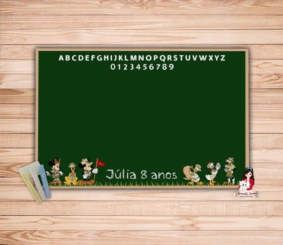 Lousa Personalizada com Giz Mickey Safari